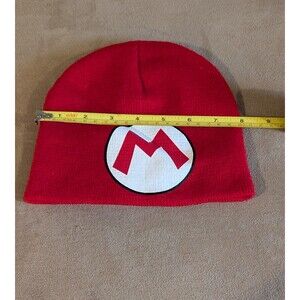 Super Mario Beanie Red Skull Beanie Knit Cap Hat Gamer Costume Nintendo 2014